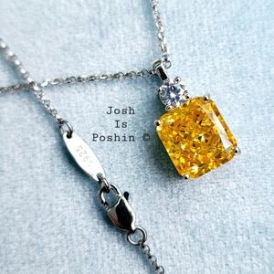 4.50ct intense yellow diamond pendant necklace in sterling silver